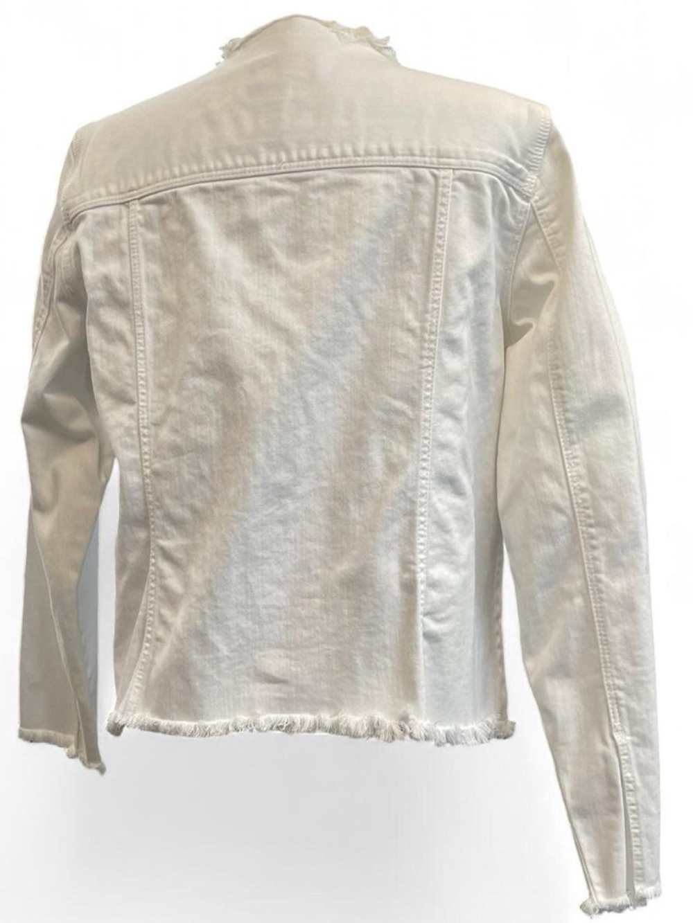 Tailored L Liverpool White Frayed Collar Denim Jean Jacket Women Classic Summer - Picture 6 of 9